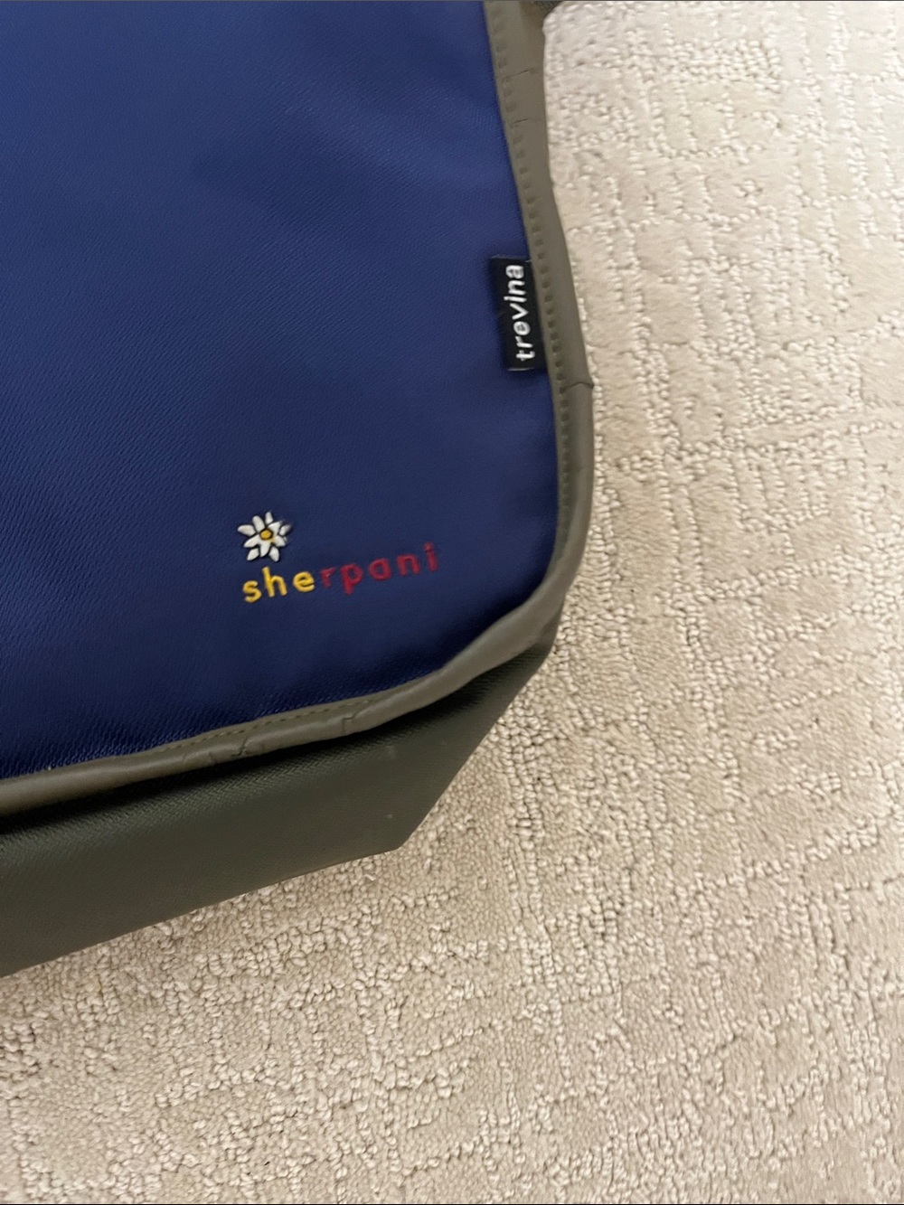 Sherpani Navy and Gray Messenger Bag with Buckle Detail - Picture 5 of 6